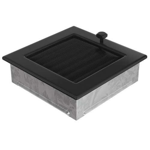 Вентиляционная решетка Kratki 17х17 с жалюзи (черная) (миниатюра)